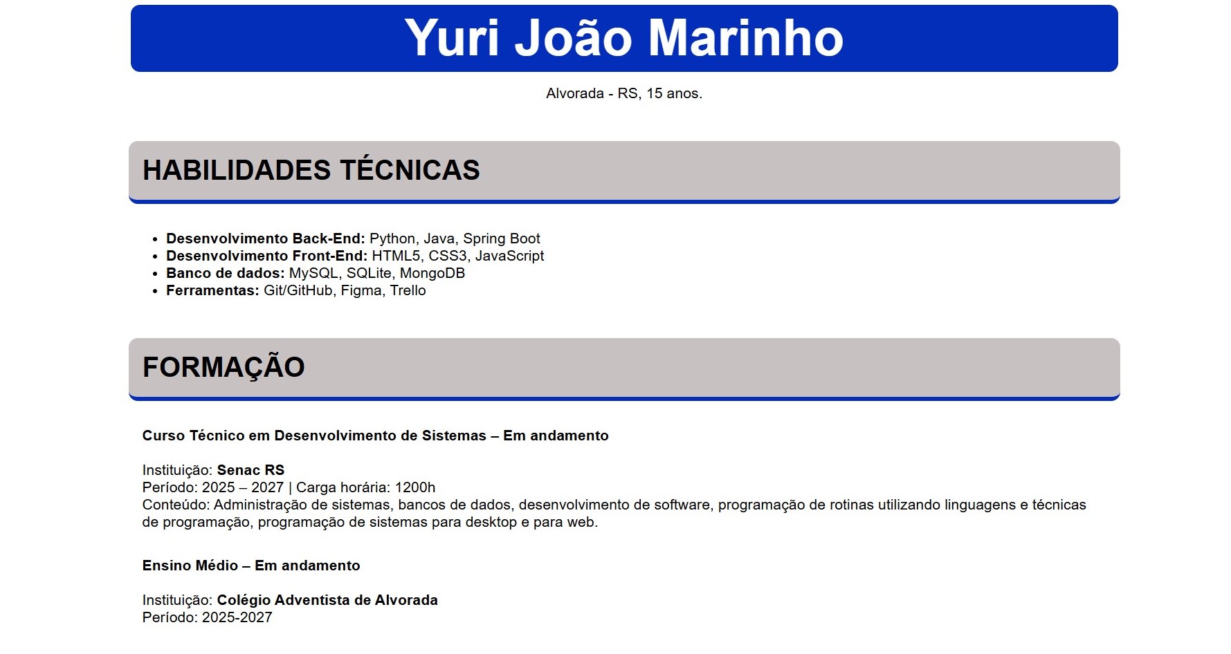 Currículo Online
